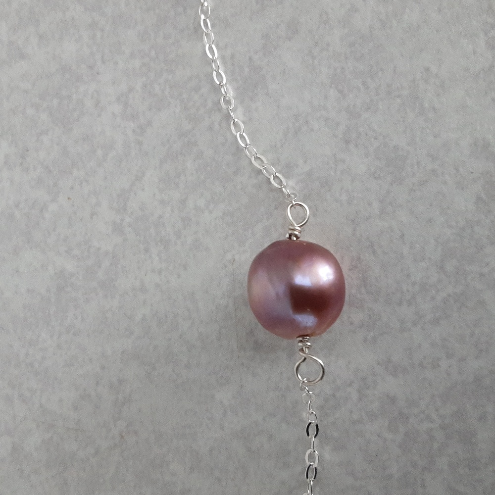 Edison pearl sterling silver necklace